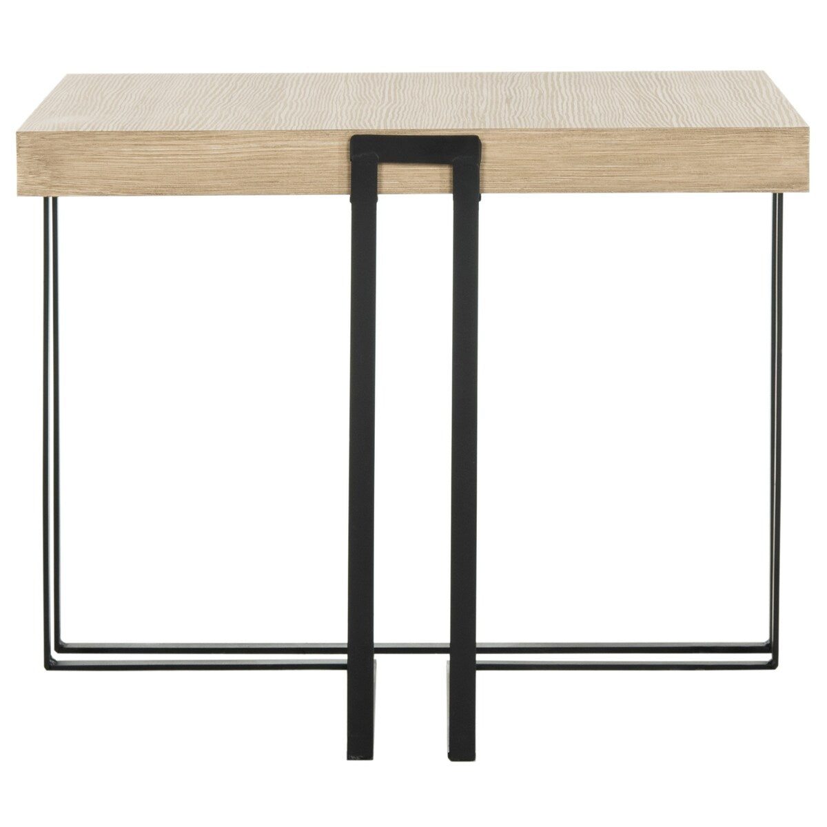 SAFAVIEH Tanya Mid-Century Modern Light Grey / Black End Table - 22" x 22" x 18" - 22Wx22Dx18H