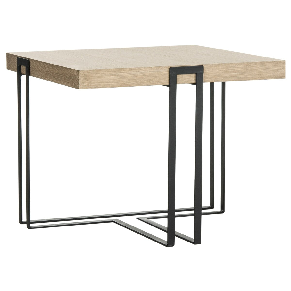 SAFAVIEH Tanya Mid-Century Modern Light Grey / Black End Table - 22" x 22" x 18" - 22Wx22Dx18H