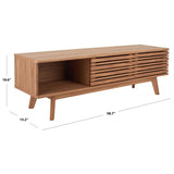 SAFAVIEH Teela Walnut 59-inch Storage Media TV Stand - 59" W x 15" L x 19" H - 59Wx15Dx19H