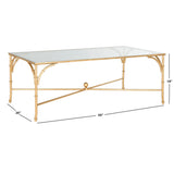 SAFAVIEH Telke Gold Coffee Table - 50" x 26" x 18" - 50Wx26Dx18H