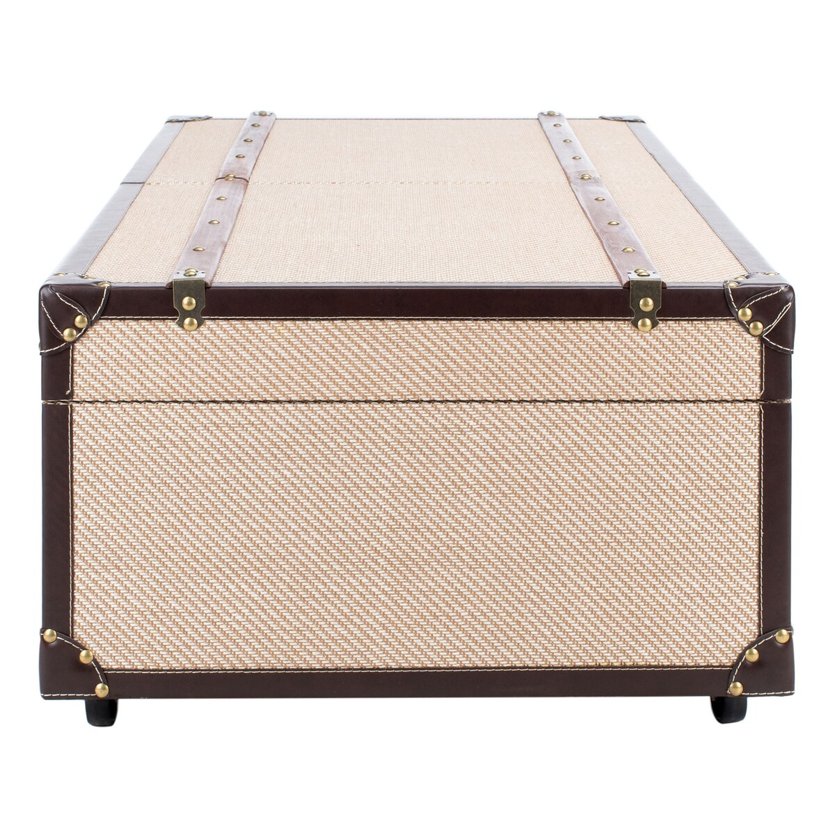 SAFAVIEH Terese Coffee Table Storage Trunk with Wine Rack - 47.2" W x 23.6" L x 15.4" H - 47Wx24Dx15H