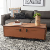 SAFAVIEH Terese Coffee Table Storage Trunk with Wine Rack - 47.2" W x 23.6" L x 15.4" H - 47Wx24Dx15H