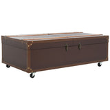 SAFAVIEH Terese Coffee Table Storage Trunk with Wine Rack - 47.2" W x 23.6" L x 15.4" H - 47Wx24Dx15H