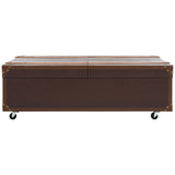 SAFAVIEH Terese Coffee Table Storage Trunk with Wine Rack - 47.2" W x 23.6" L x 15.4" H - 47Wx24Dx15H