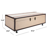 SAFAVIEH Terese Coffee Table Storage Trunk with Wine Rack - 47.2" W x 23.6" L x 15.4" H - 47Wx24Dx15H