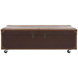 SAFAVIEH Terese Coffee Table Storage Trunk with Wine Rack - 47.2" W x 23.6" L x 15.4" H - 47Wx24Dx15H