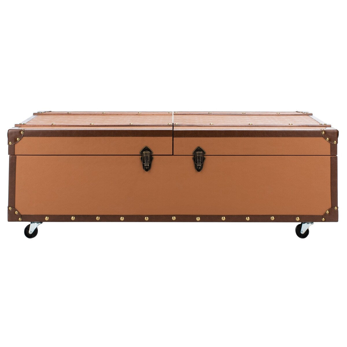 SAFAVIEH Terese Coffee Table Storage Trunk with Wine Rack - 47.2" W x 23.6" L x 15.4" H - 47Wx24Dx15H