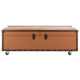 SAFAVIEH Terese Coffee Table Storage Trunk with Wine Rack - 47.2" W x 23.6" L x 15.4" H - 47Wx24Dx15H