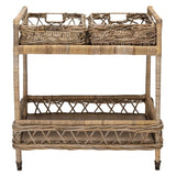 SAFAVIEH Teressa 2-Tier Rattan Bar Cart - 30.3" x 28.7" x 18.3" - 29Wx18Dx30H