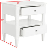 SAFAVIEH Terri Two Drawer White Nightstand