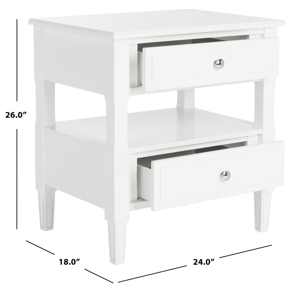 SAFAVIEH Terri Two Drawer White Nightstand