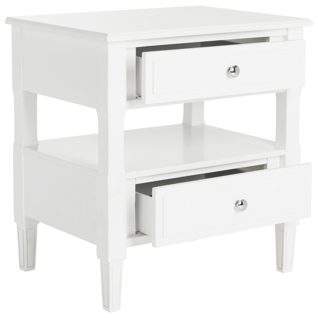 SAFAVIEH Terri Two Drawer White Nightstand