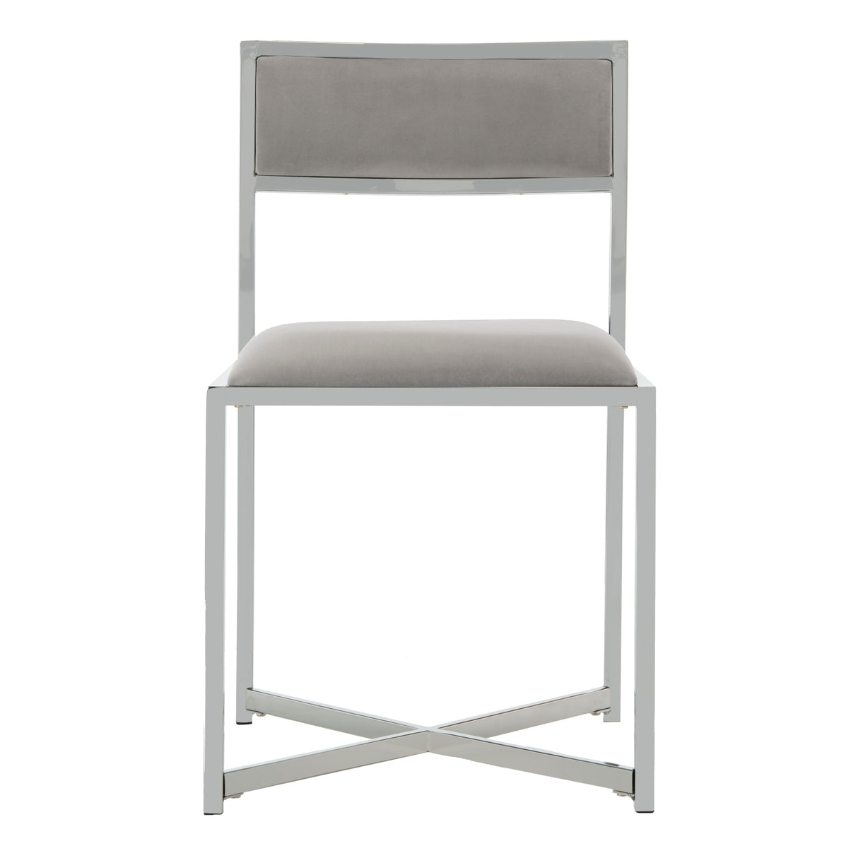 SAFAVIEH Terrie Grey Chrome Side Chair - 18Wx21Dx32H