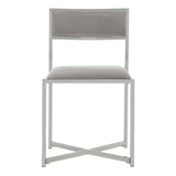 SAFAVIEH Terrie Grey Chrome Side Chair - 18Wx21Dx32H