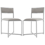 SAFAVIEH Terrie Grey Chrome Side Chair - 18Wx21Dx32H