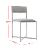 SAFAVIEH Terrie Grey Chrome Side Chair - 18Wx21Dx32H