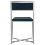 SAFAVIEH Terrie Grey Chrome Side Chair - 18Wx21Dx32H