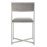 SAFAVIEH Terrie Grey Chrome Side Chair - 18Wx21Dx32H