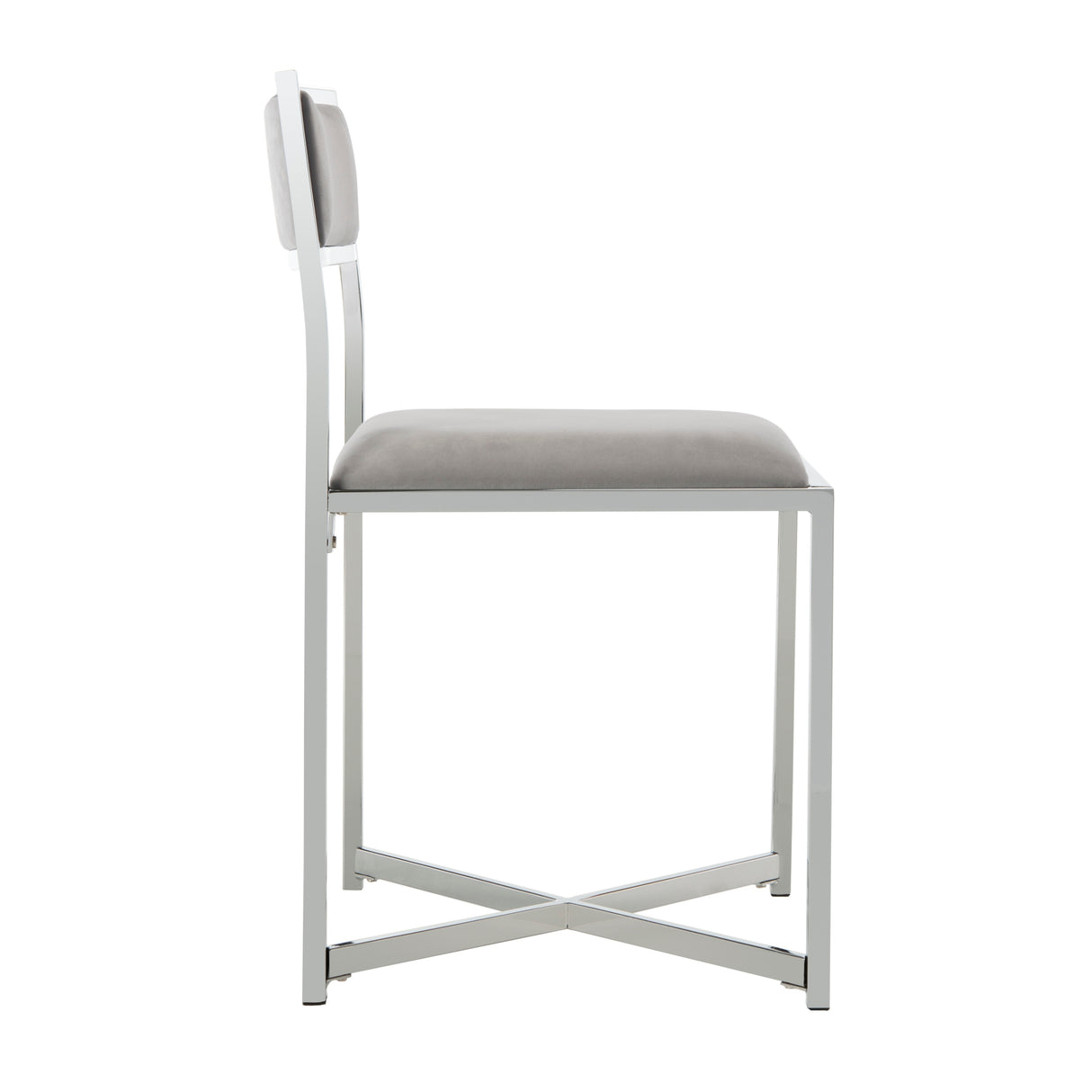 SAFAVIEH Terrie Grey Chrome Side Chair - 18Wx21Dx32H