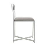 SAFAVIEH Terrie Grey Chrome Side Chair - 18Wx21Dx32H