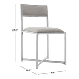 SAFAVIEH Terrie Grey Chrome Side Chair - 18Wx21Dx32H