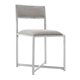 SAFAVIEH Terrie Grey Chrome Side Chair - 18Wx21Dx32H