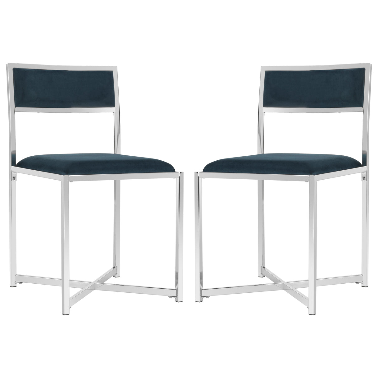 SAFAVIEH Terrie Grey Chrome Side Chair - 18Wx21Dx32H