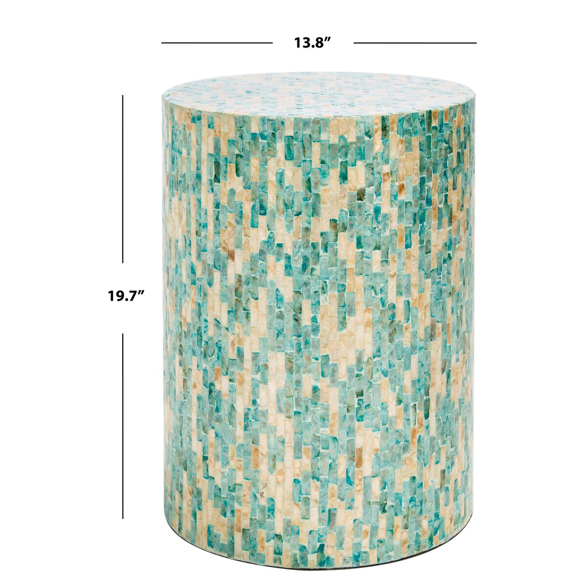 SAFAVIEH Tessie Mosaic Round Accent Table - 13.8" W x 13.8" L x 19.7" H - 14Wx14Dx20H