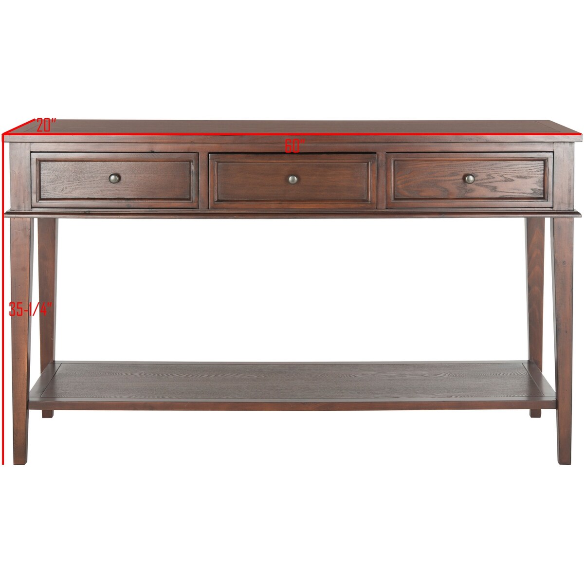 SAFAVIEH Thea Sepia Console - 60" x 20" x 35.4" - 60Wx20Dx35H