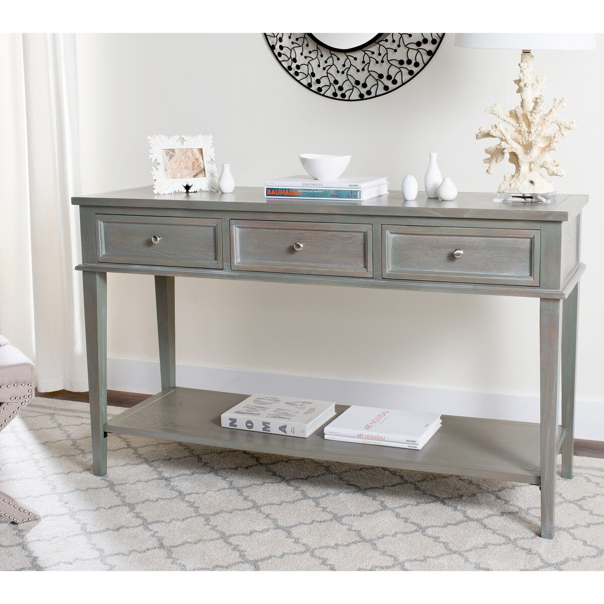 SAFAVIEH Thea Sepia Console - 60" x 20" x 35.4" - 60Wx20Dx35H