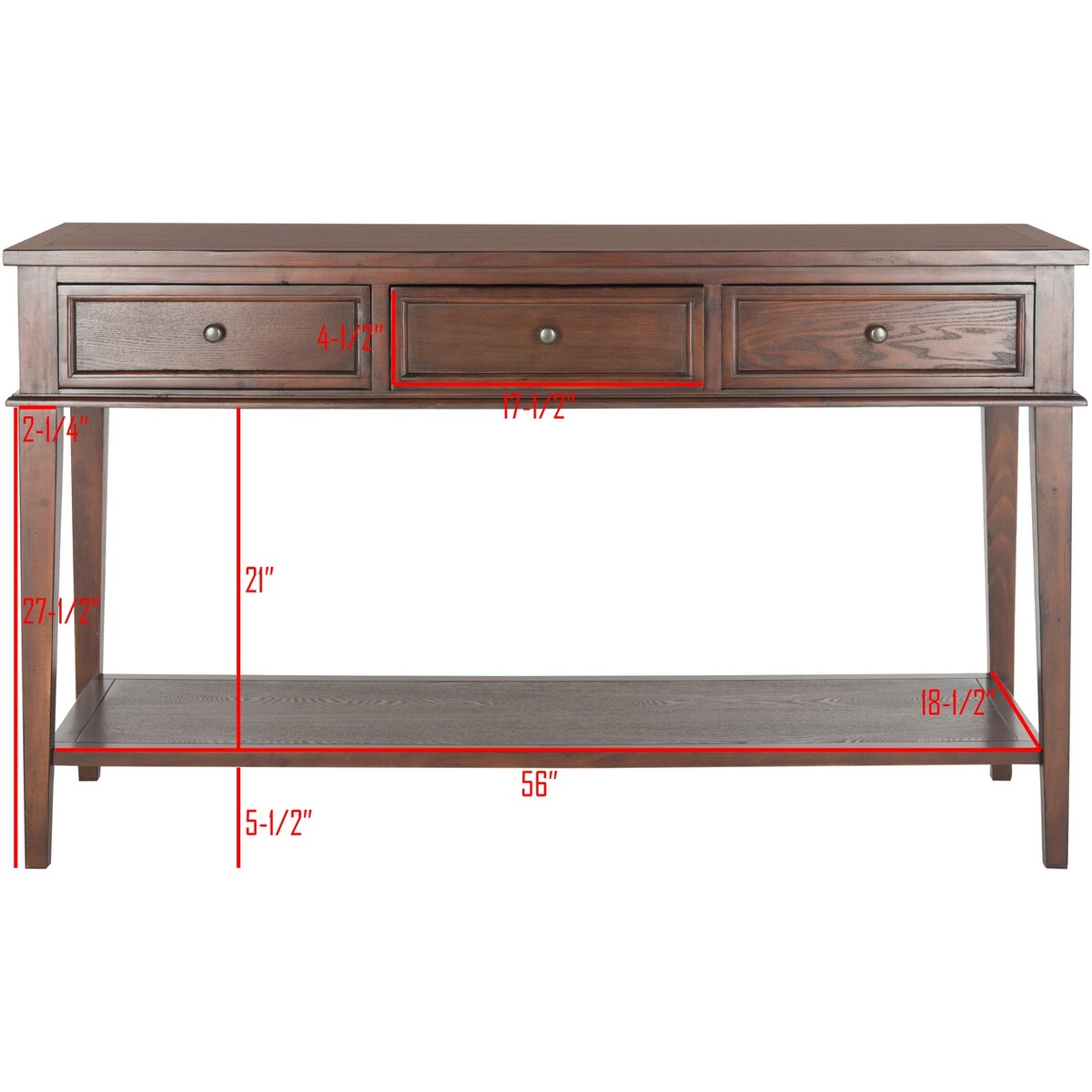 SAFAVIEH Thea Sepia Console - 60" x 20" x 35.4" - 60Wx20Dx35H