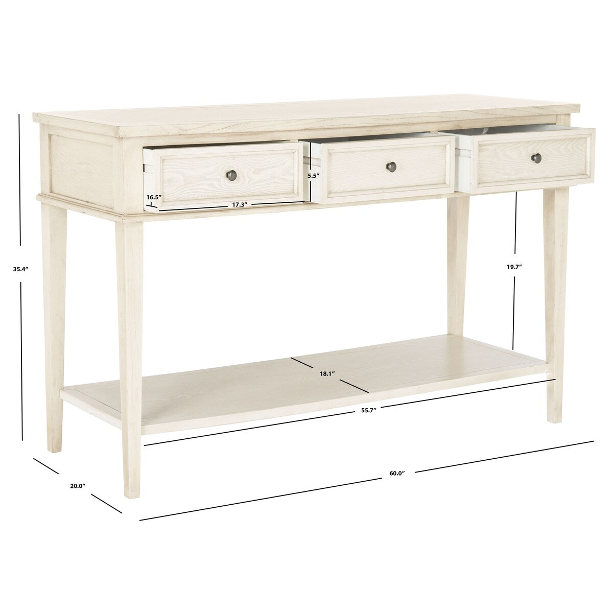 SAFAVIEH Thea Sepia Console - 60" x 20" x 35.4" - 60Wx20Dx35H