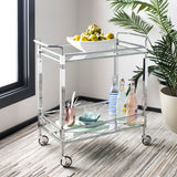 SAFAVIEH Theda 2-Tier Bar Cart / Glass - 31.5" x 16" x 30" - 32Wx16Dx30H