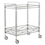 SAFAVIEH Theda 2-Tier Bar Cart / Glass - 31.5" x 16" x 30" - 32Wx16Dx30H