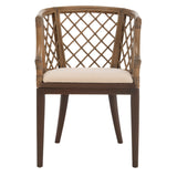 SAFAVIEH Theona Rattan Lattice Arm Chair - 22.3" W x 23" L x 31.3" H - 22Wx23Dx31H