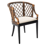 SAFAVIEH Theona Rattan Lattice Arm Chair - 22.3" W x 23" L x 31.3" H - 22Wx23Dx31H