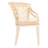 SAFAVIEH Theona Rattan Lattice Arm Chair - 22.3" W x 23" L x 31.3" H - 22Wx23Dx31H