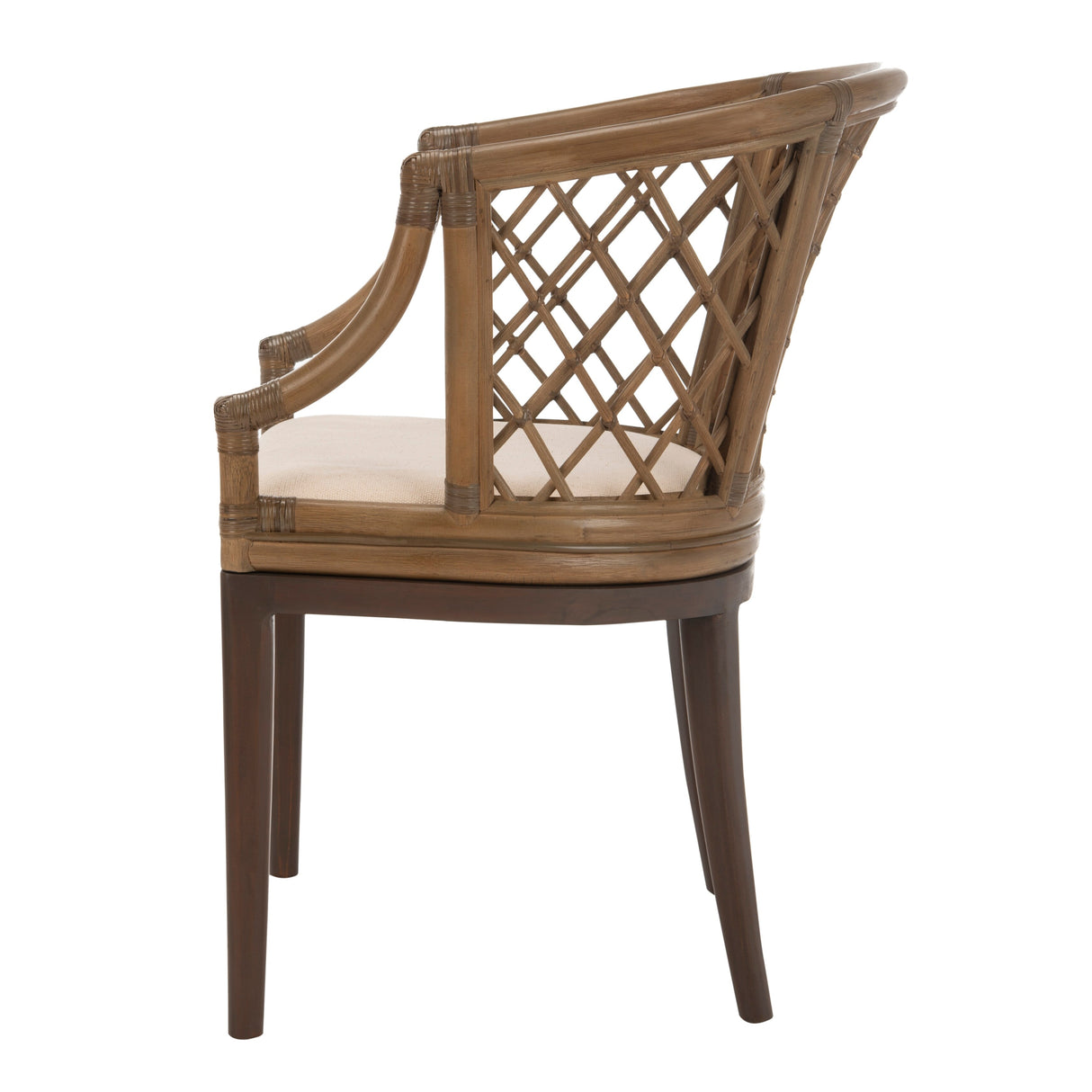 SAFAVIEH Theona Rattan Lattice Arm Chair - 22.3" W x 23" L x 31.3" H - 22Wx23Dx31H