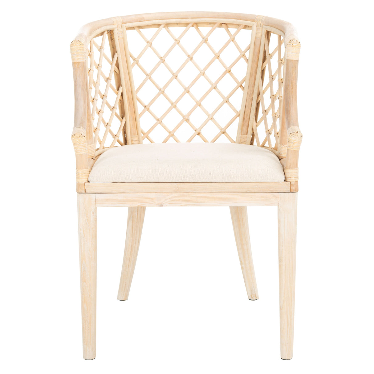 SAFAVIEH Theona Rattan Lattice Arm Chair - 22.3" W x 23" L x 31.3" H - 22Wx23Dx31H