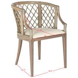 SAFAVIEH Theona Rattan Lattice Arm Chair - 22.3" W x 23" L x 31.3" H - 22Wx23Dx31H