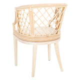 SAFAVIEH Theona Rattan Lattice Arm Chair - 22.3" W x 23" L x 31.3" H - 22Wx23Dx31H