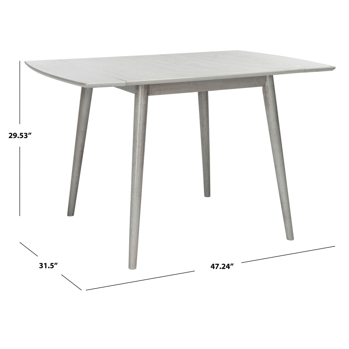 SAFAVIEH Thomasine Extension Dining Table - 47.2" W x 31.5" L x 29.5" H - 47Wx31Dx30H