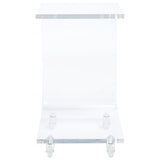 SAFAVIEH Thursa Acrylic Clear Bar Cart - 13.5" W x 15.5" L x 23" H - 14Wx16Dx23H