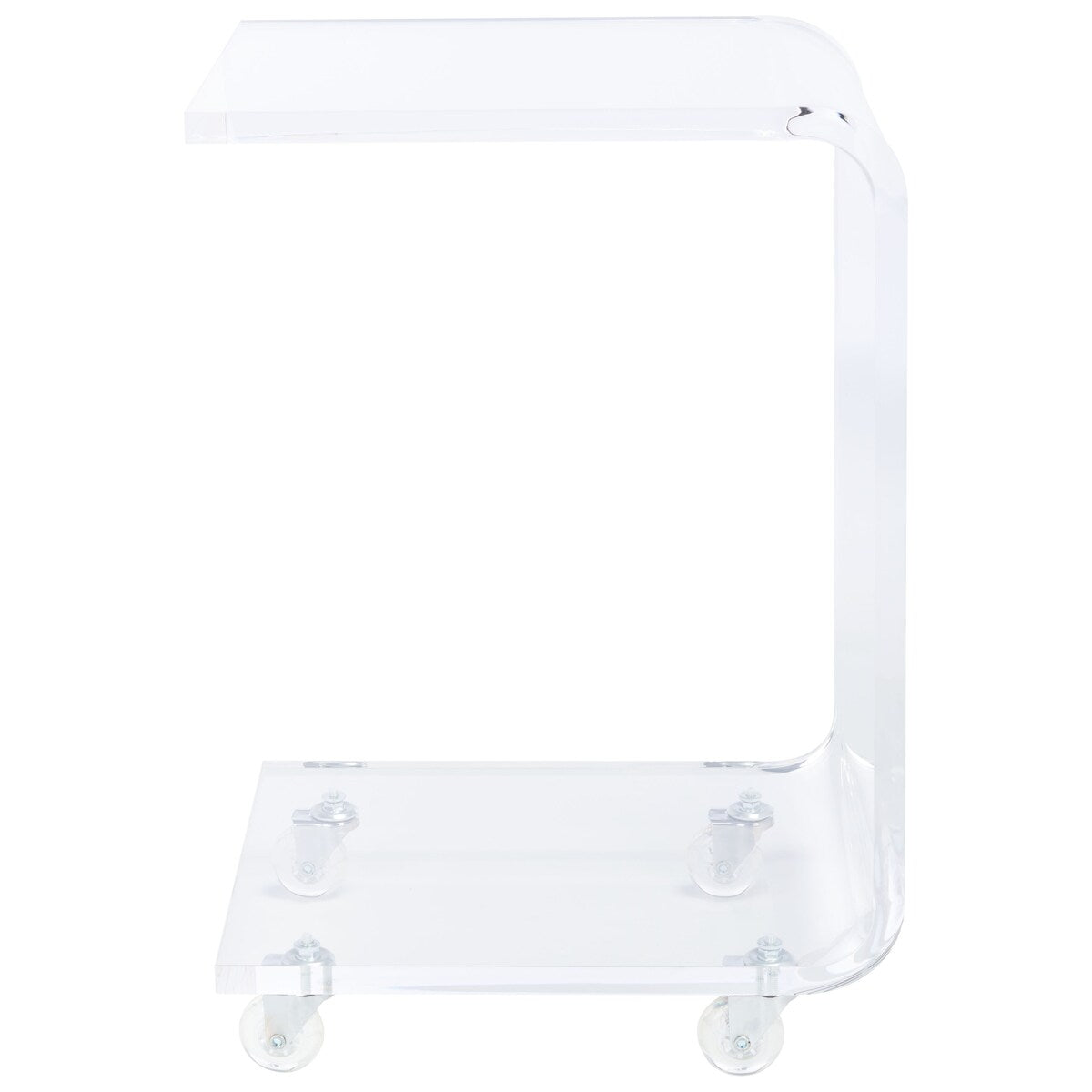 SAFAVIEH Thursa Acrylic Clear Bar Cart - 13.5" W x 15.5" L x 23" H - 14Wx16Dx23H