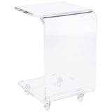 SAFAVIEH Thursa Acrylic Clear Bar Cart - 13.5" W x 15.5" L x 23" H - 14Wx16Dx23H