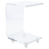 SAFAVIEH Thursa Acrylic Clear Bar Cart - 13.5" W x 15.5" L x 23" H - 14Wx16Dx23H