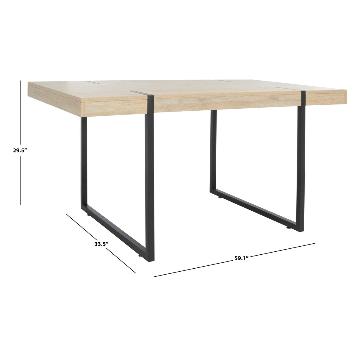 SAFAVIEH Thyra Modern Industrial Farmhouse Dining Table - 59 In. W x 33 In. D x 30 In. H - 59Wx33Dx30H