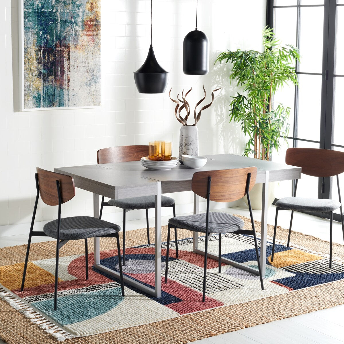 SAFAVIEH Thyra Modern Industrial Farmhouse Dining Table - 59 In. W x 33 In. D x 30 In. H - 59Wx33Dx30H