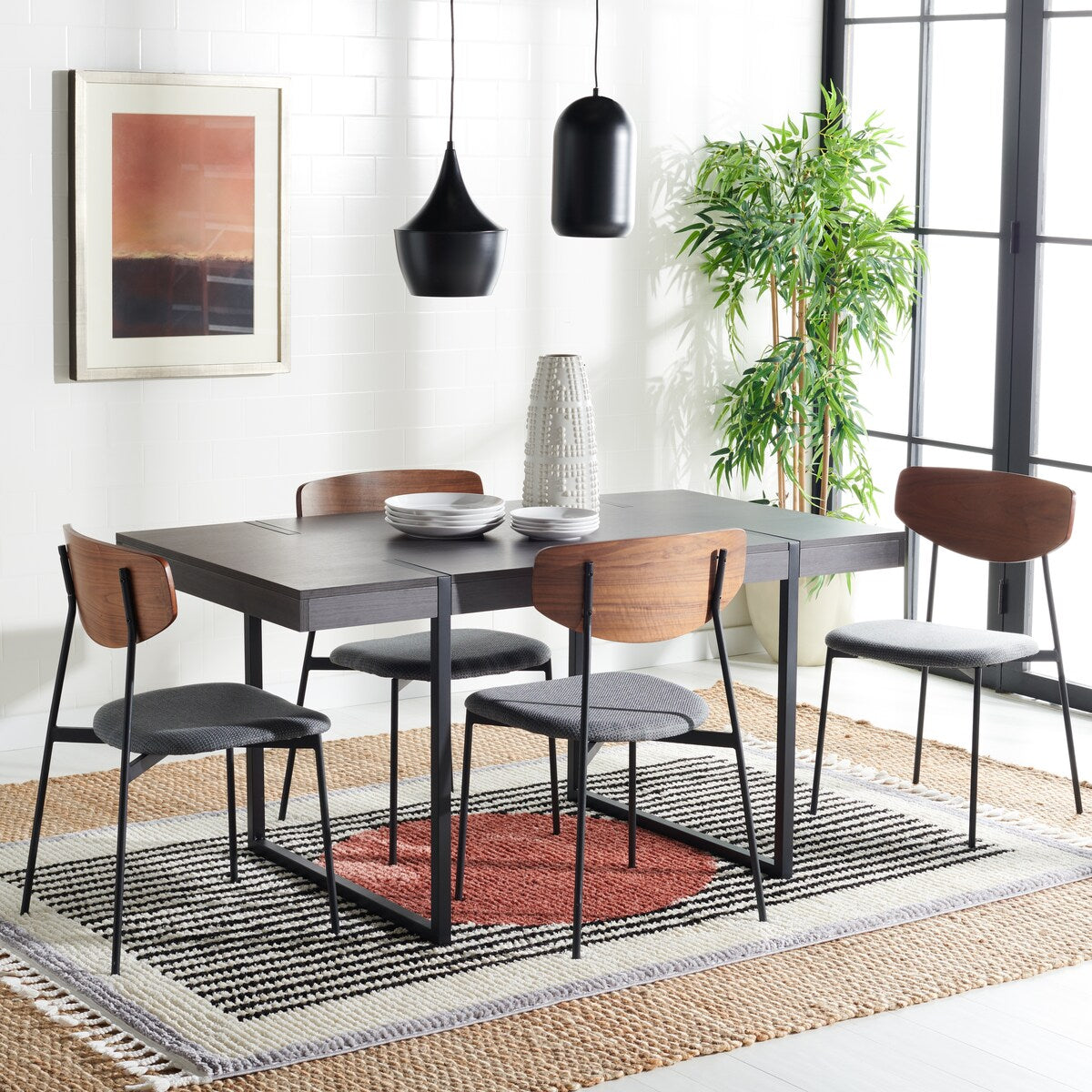 SAFAVIEH Thyra Modern Industrial Farmhouse Dining Table - 59 In. W x 33 In. D x 30 In. H - 59Wx33Dx30H