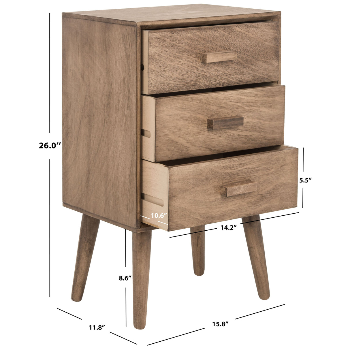 SAFAVIEH Tinie 3-Drawer Chest